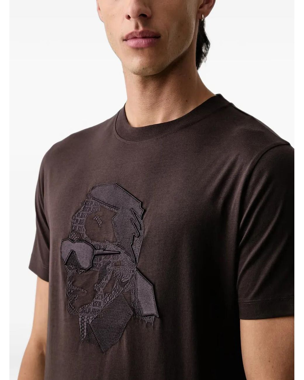 Karl Lagerfeld Black Ikonik-Patch T-Shirt for men
