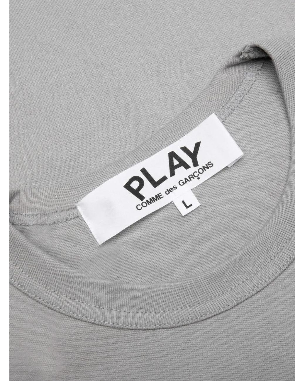 COMME DES GARÇONS PLAY Gray Heart-Patch T-Shirt for men
