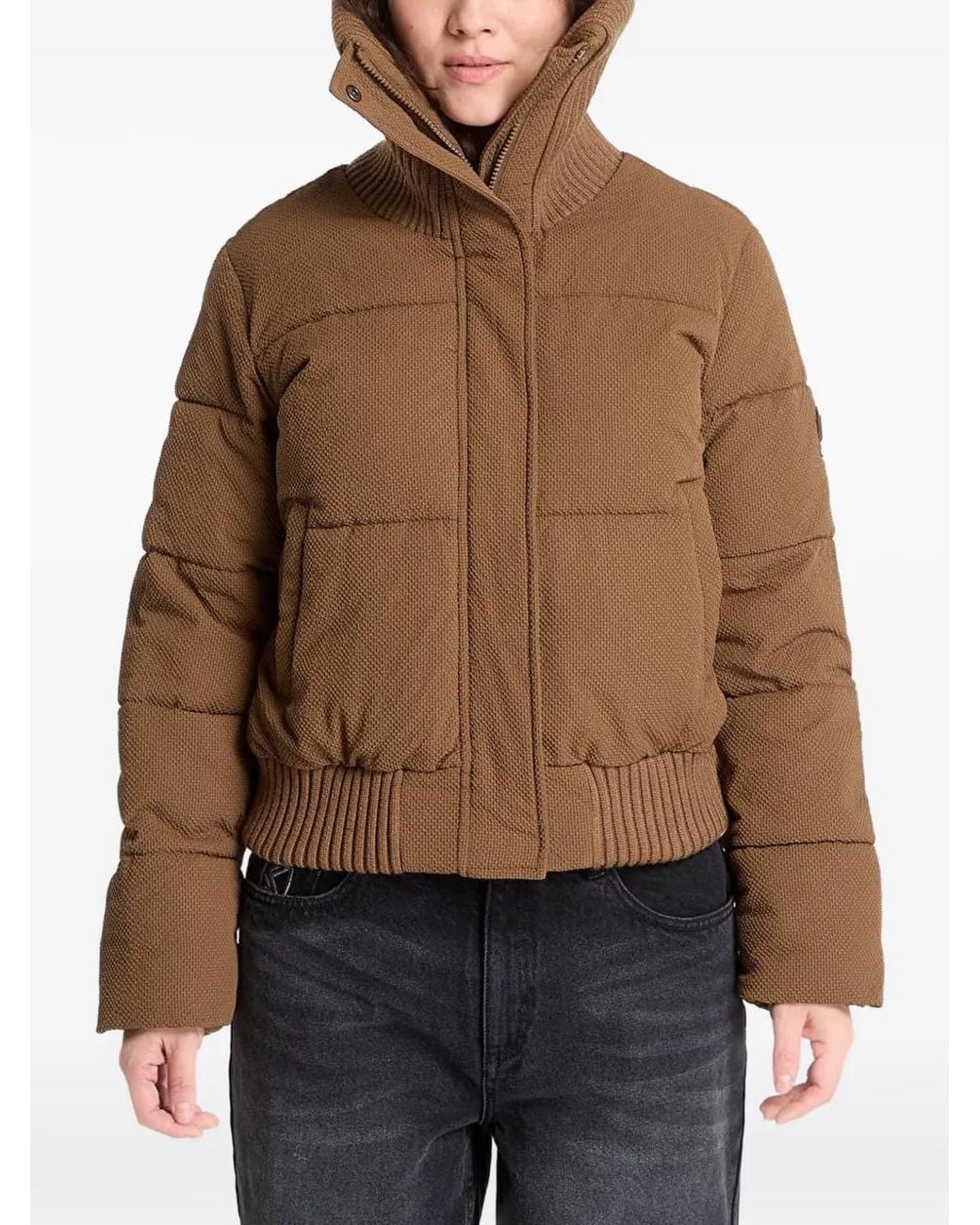 Desigual Brown Padded Hooded Puffer Jacket