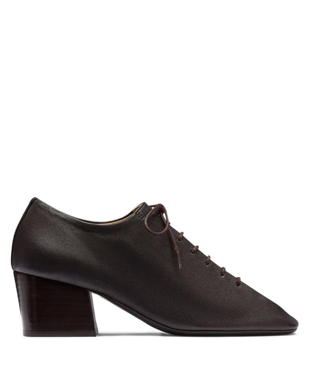 Lemaire Black Souris Leather Lace-Up Derby Shoes