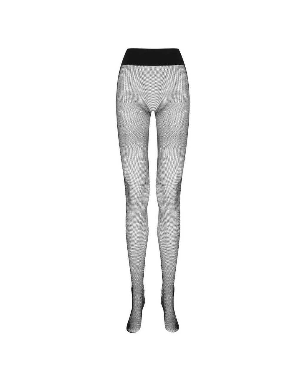Maison Close Gray Lurex Seamless Fishnet Tights