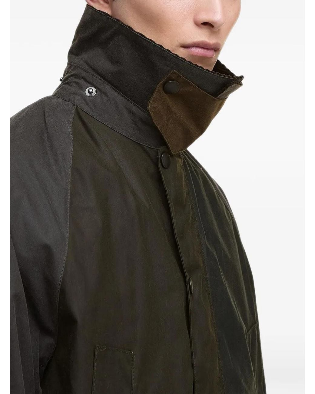 Barbour Black Patchwork Oversized Bedale Waxed Jacket for men