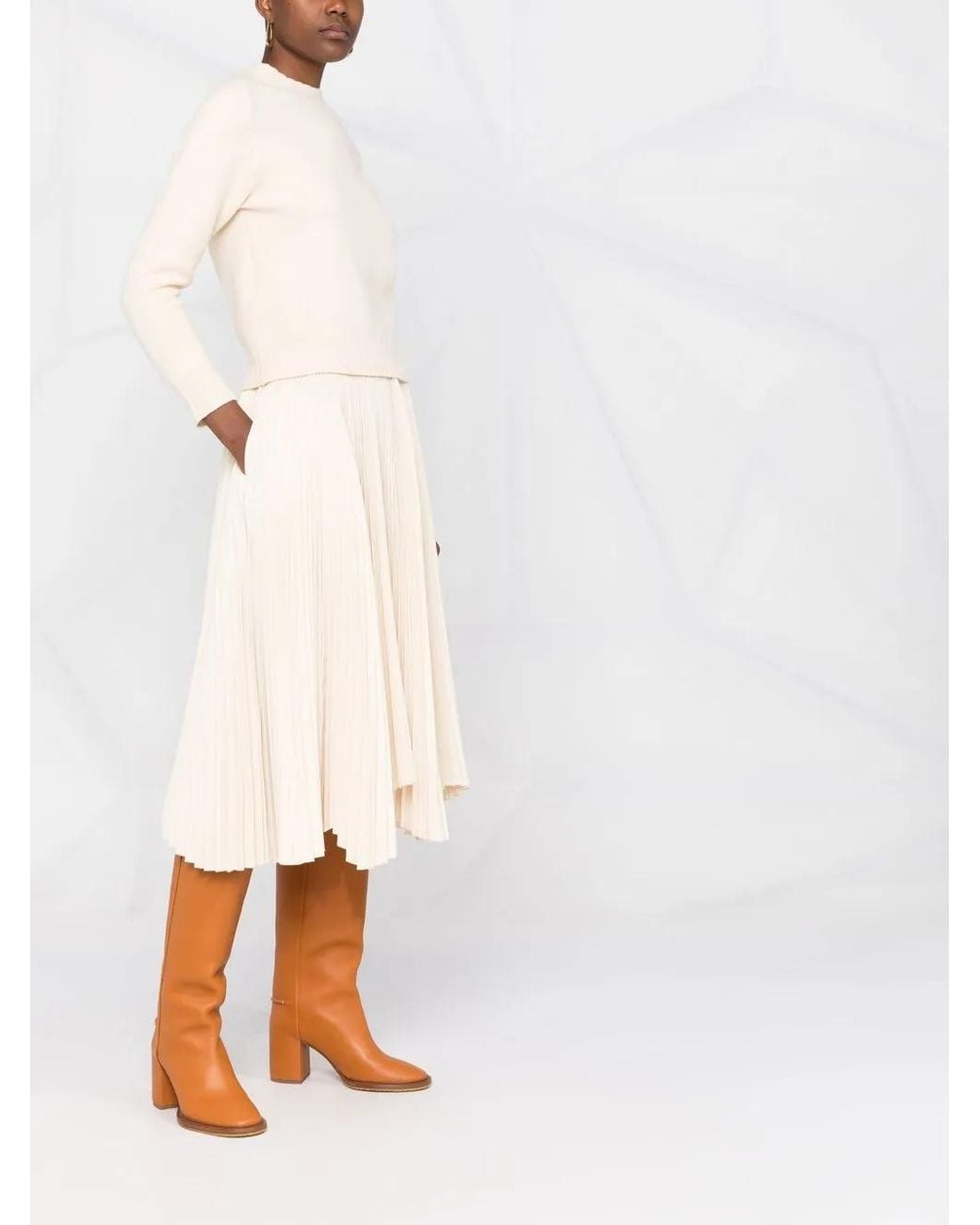 Jil Sander Natural Crew-Neck Knitted Jumper