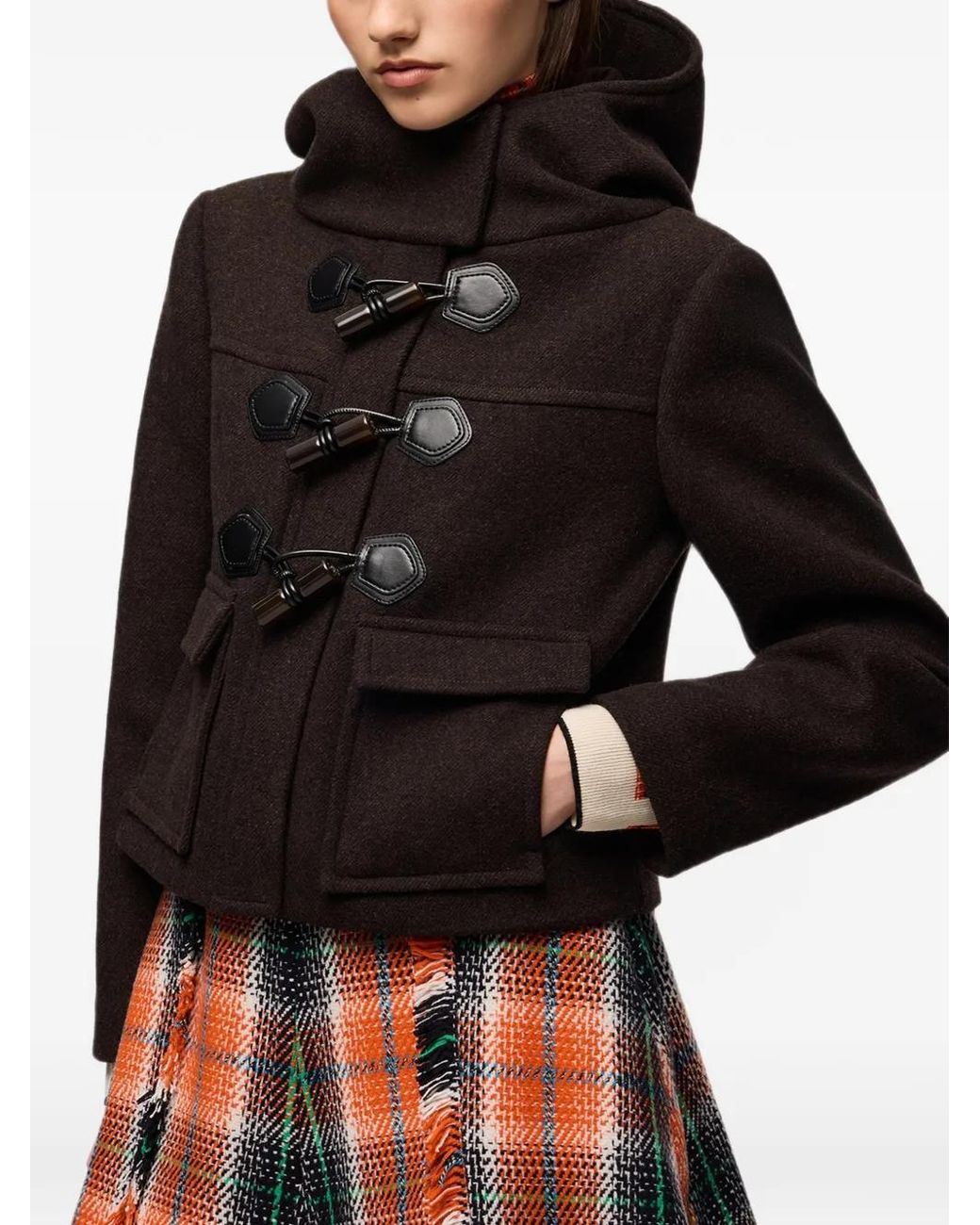 Ganni Black Duffle Coat Mini