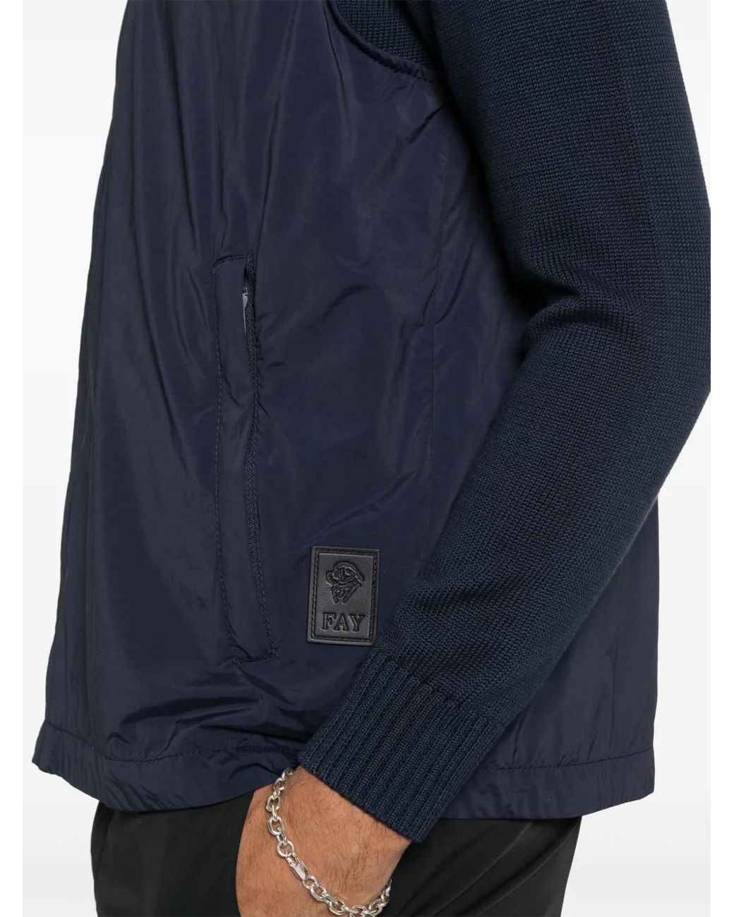 Fay Blue Logo-Patch Gilet for men
