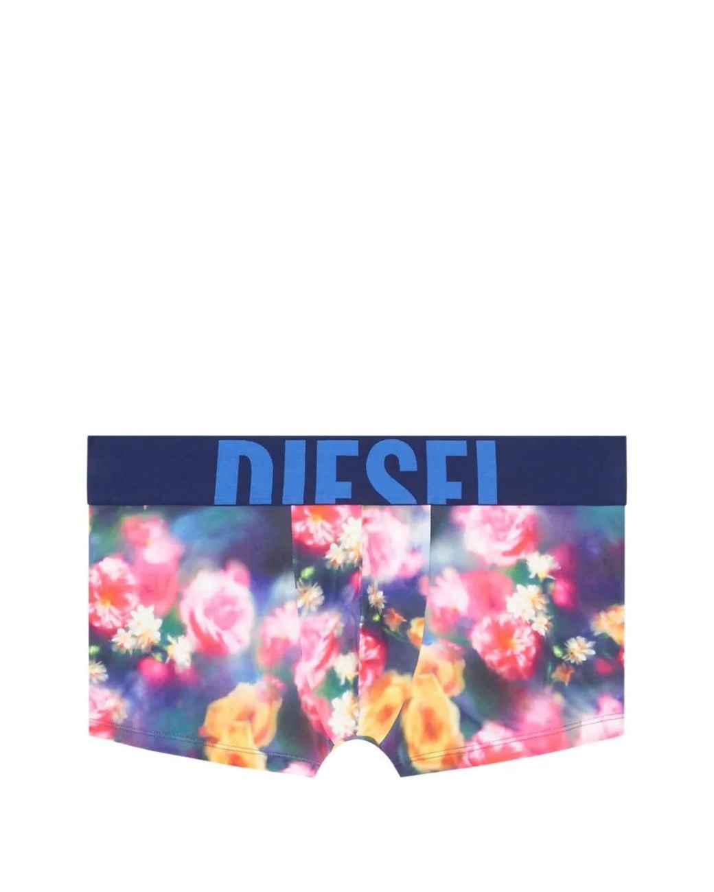 DIESEL Blue Floral-Print Boxer for men
