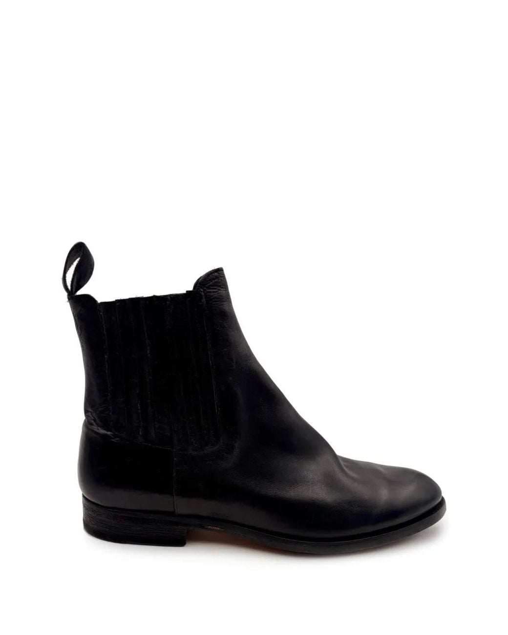 Elia Maurizi Black Leather Chelsea Boots for men