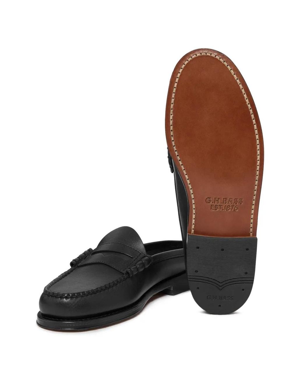 G.H.BASS White Weejuns Larson Penny Loafers for men