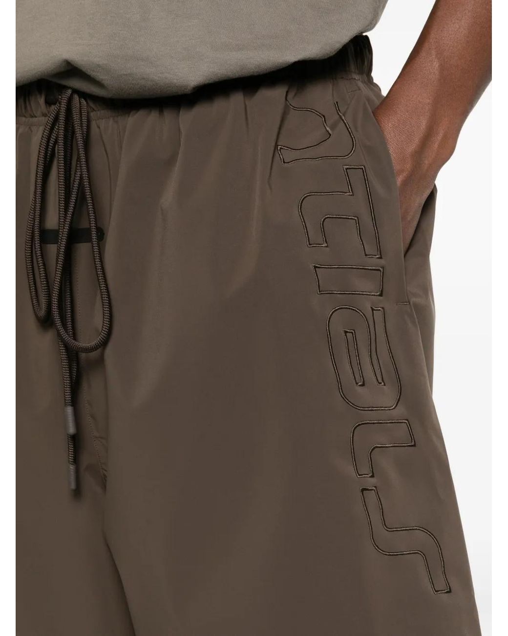 Fear Of God Brown Short Active Trace Brodé for men