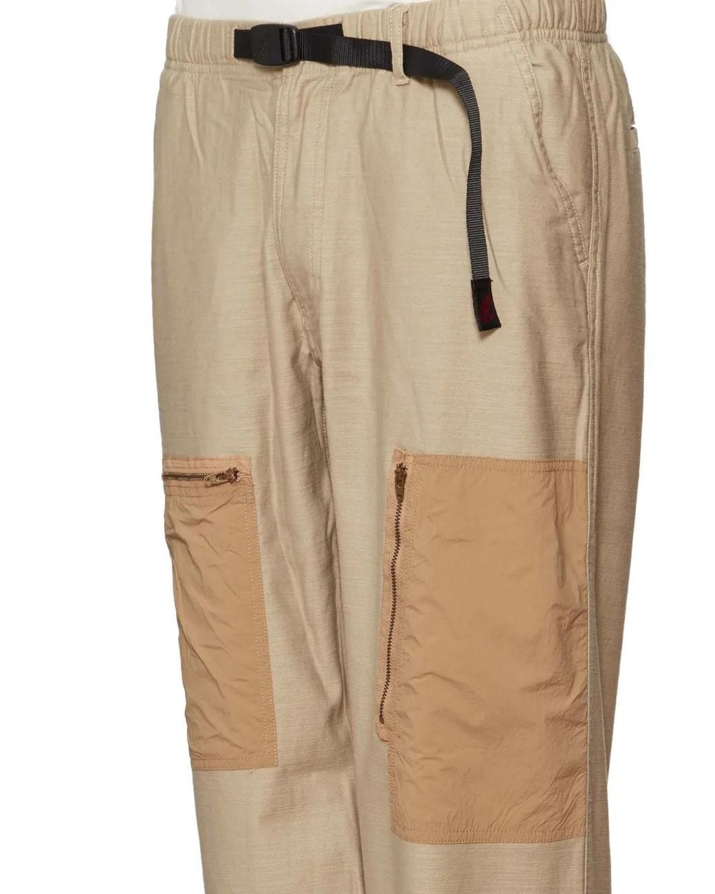 Gramicci Natural Buckled Patch-Pocket Trousers for men
