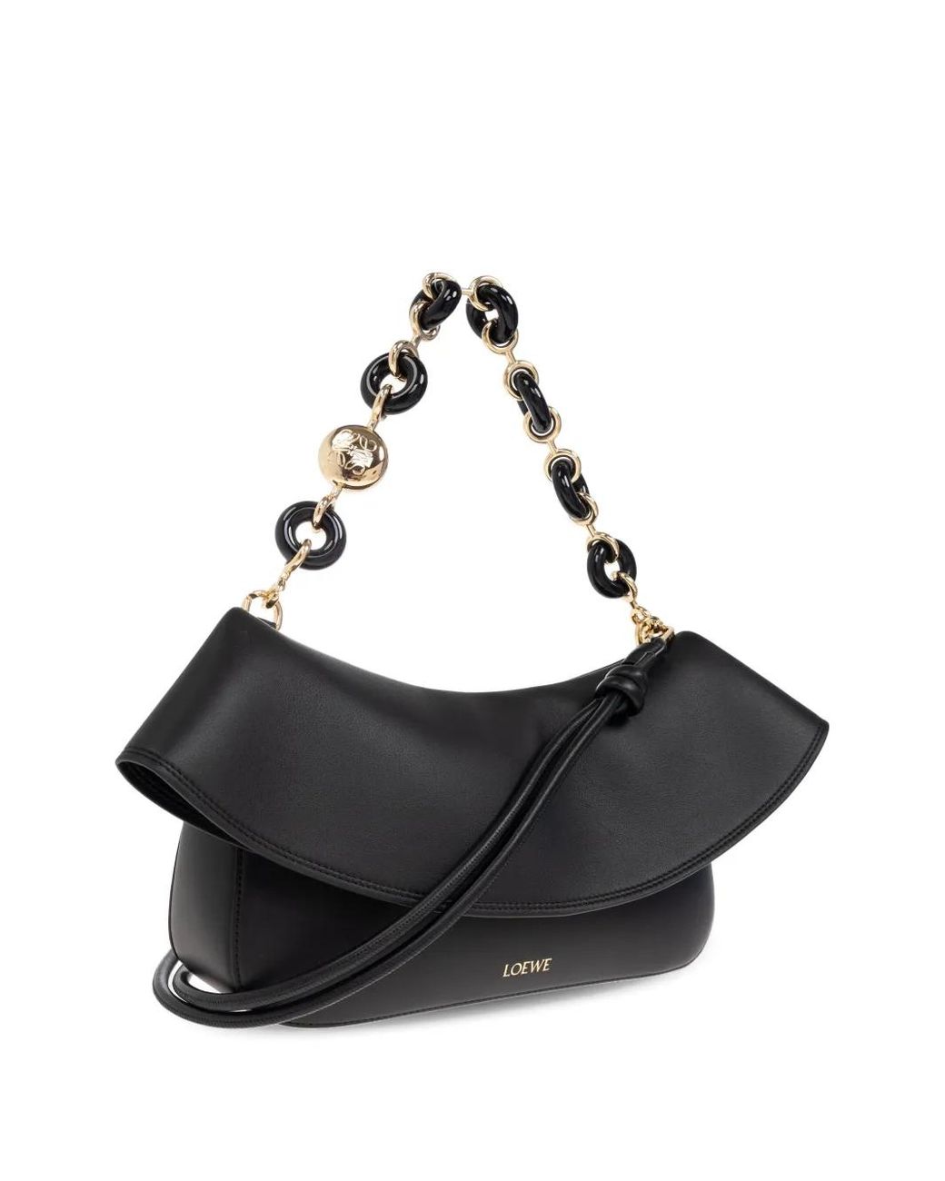 Loewe Black Leather Shoulder Bag
