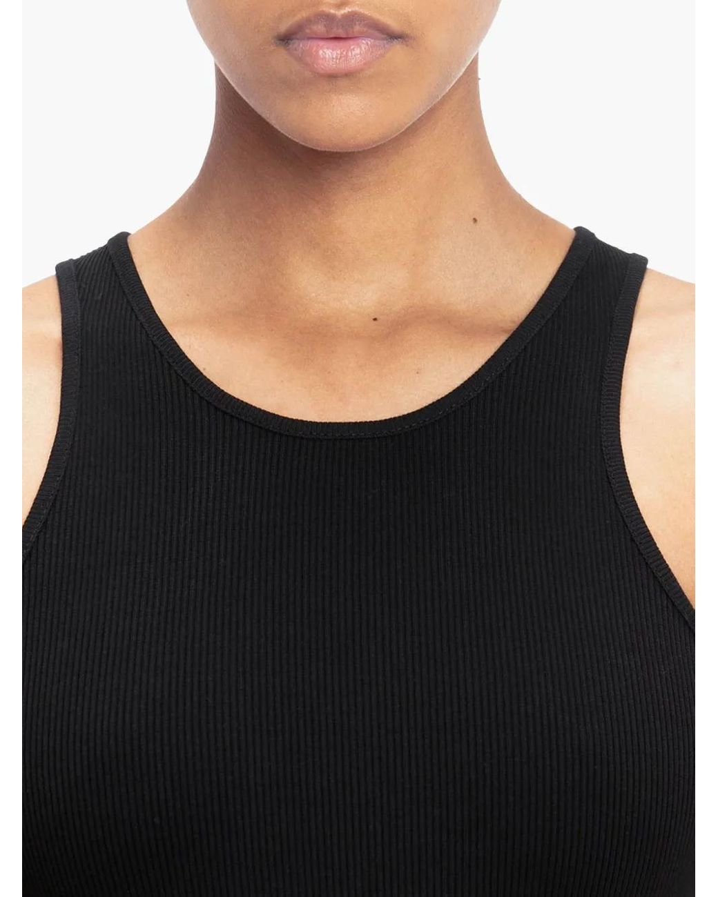 Victoria Beckham Blue Ribbed Bodysuit