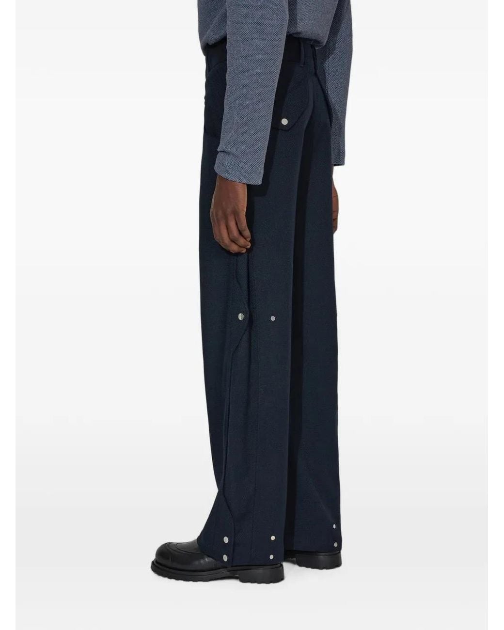_J.L - A.L_ Blue Pantalon Permian À Détails Passepoilés for men