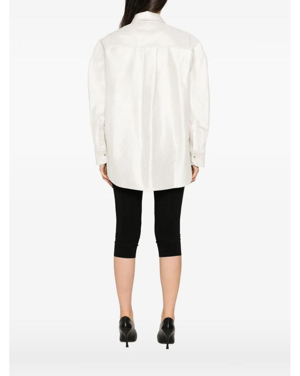 Jacquemus White Nîmes Citta Shimmer-Effect Oversized Shirt