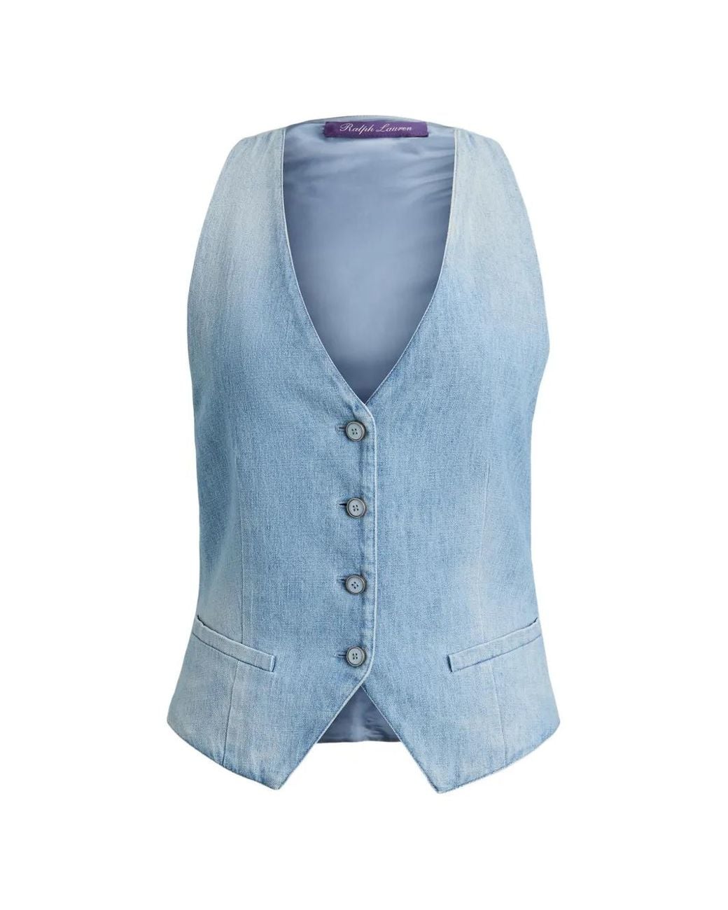 Ralph Lauren Blue Clarissa Cotton Denim Vest