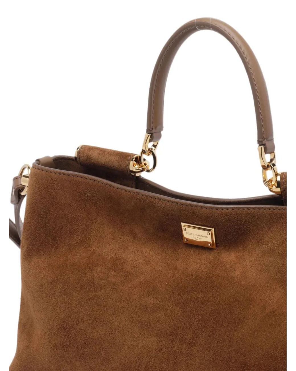 Dolce & Gabbana Brown Sicily Suede Tote Bag