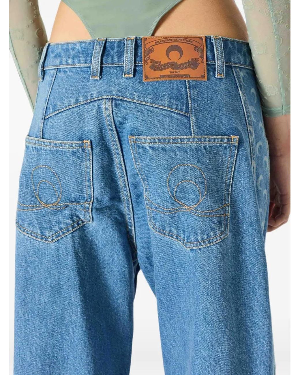 MARINE SERRE Blue Moon Diamond Jeans