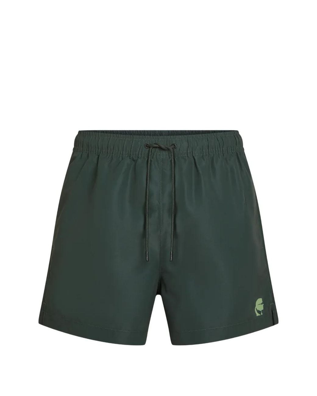 Karl Lagerfeld Green Logo-Print Swim Shorts for men