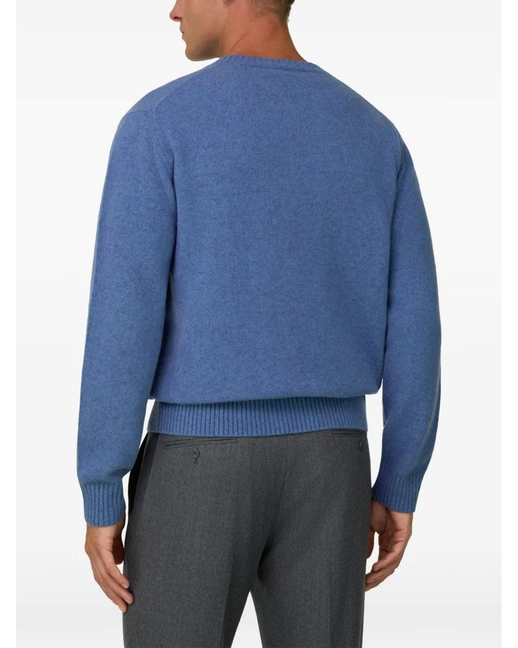 Boggi Blue Crew Neck Jumper for men