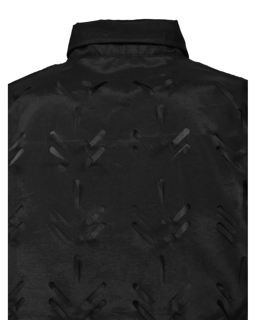 JUNTAE KIM Black Layered Laser-Cut Shirt for men