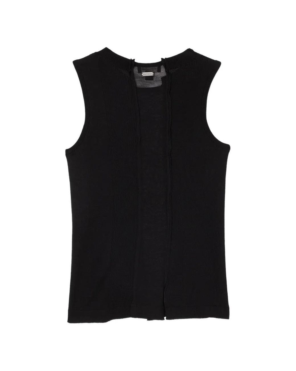 Marc Jacobs Black Sheer-Panelled Knit Tank Top