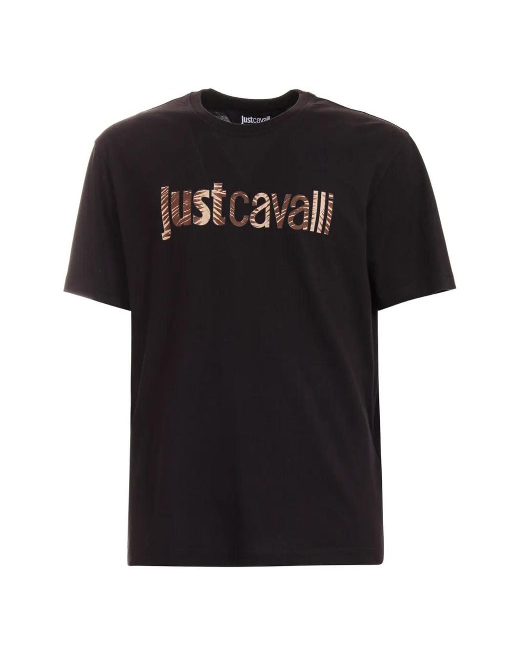 Just Cavalli Black Logo-Print T-Shirt for men