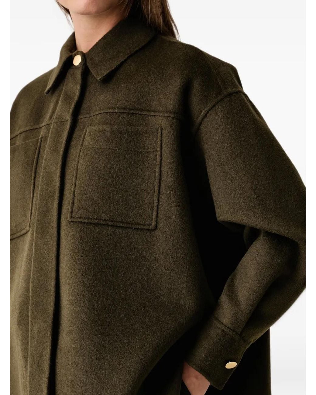 Kaos Black Patch-Pocket Oversized Jacket