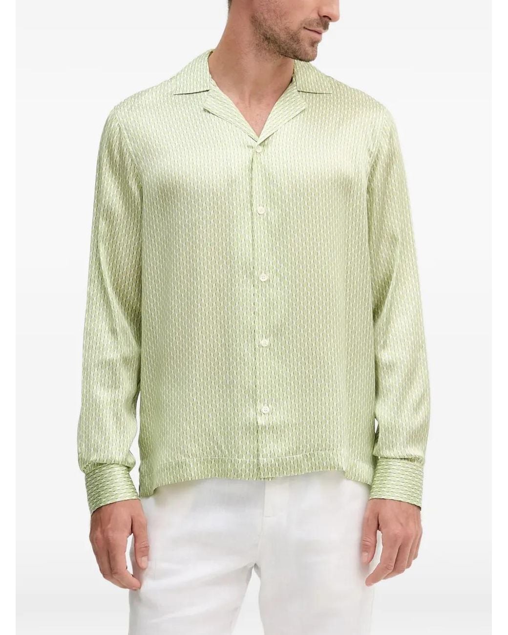 Frescobol Carioca Green Buttoned Pattern Shirt for men
