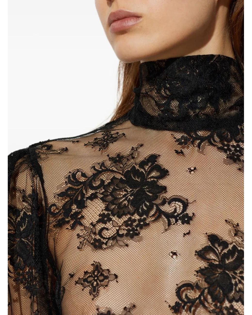 Gestuz Black Gzruby Lace Tie-Neck Blouse