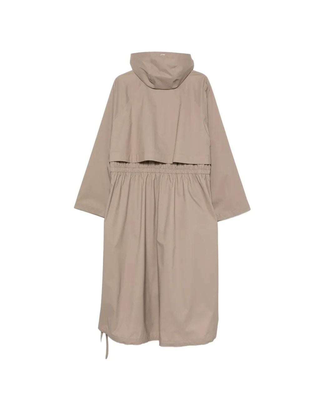 Herno White Drawstring-Waist Hooded Coat
