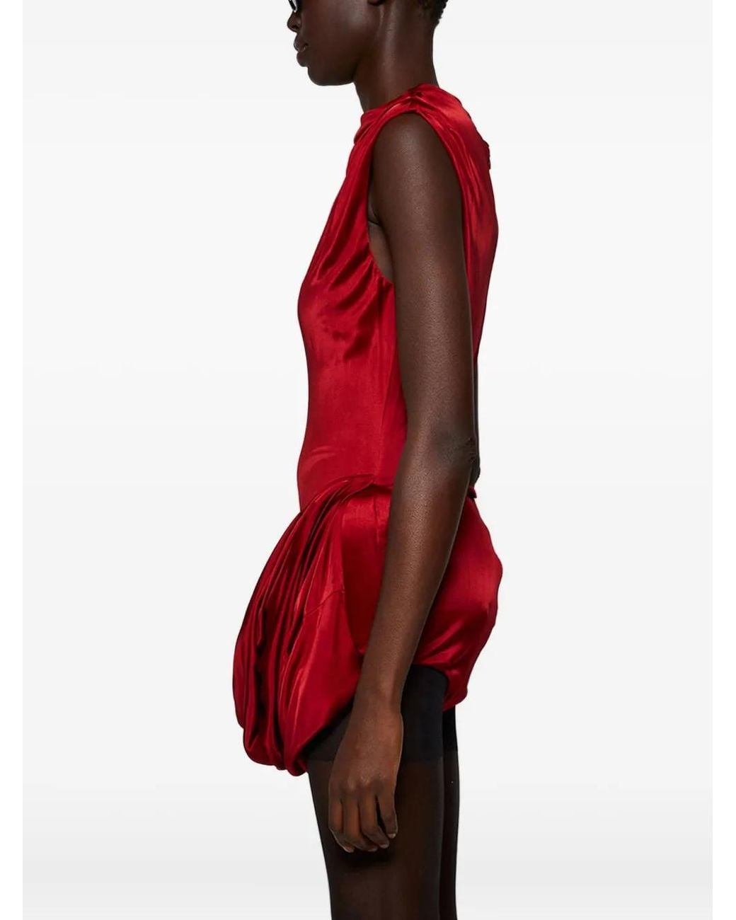 Magda Butrym Red Draped Mini Dress