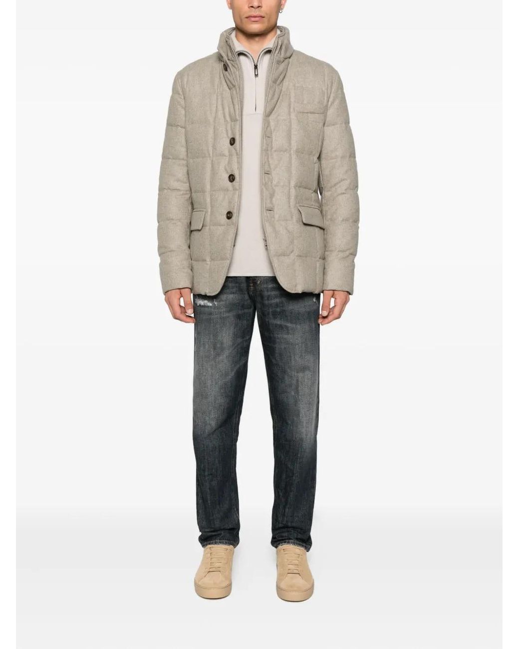 Fay Gray Quilted Buttoned Jacket for men
