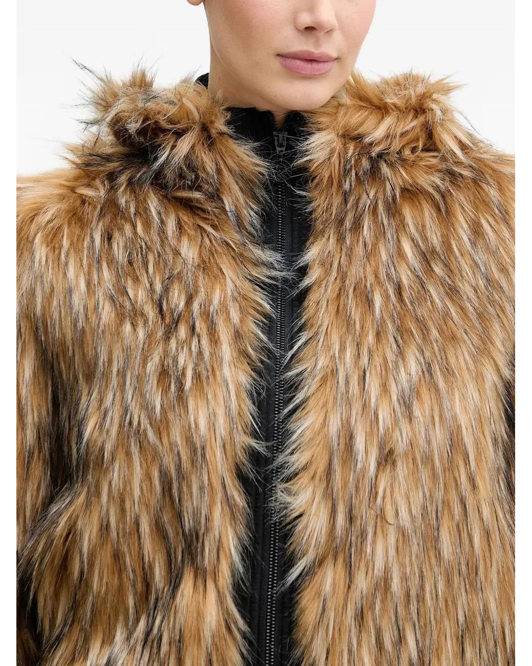 Sportalm Brown Faux-Fur Hooded Jacket