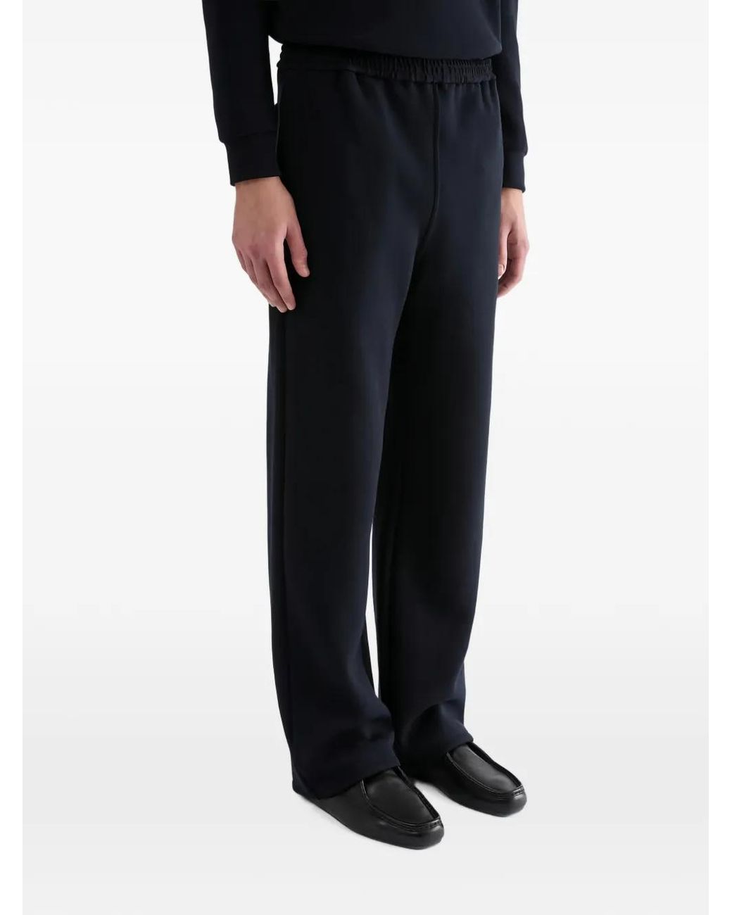 Jil Sander Blue Monogram-Embroidered Jersey Track Pants for men