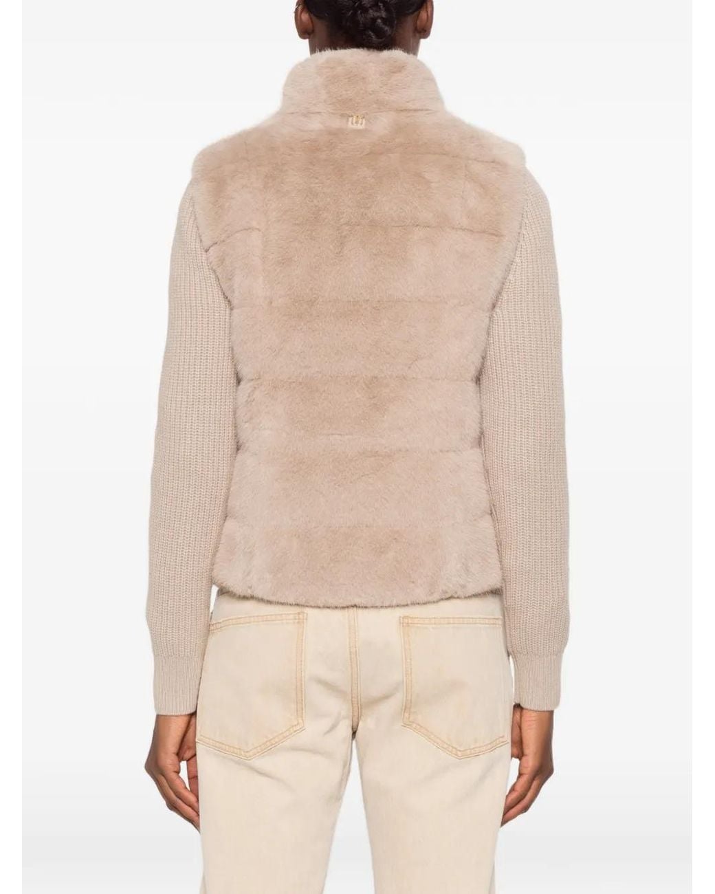 DUNO Natural Faux-Fur Panelled Jacket