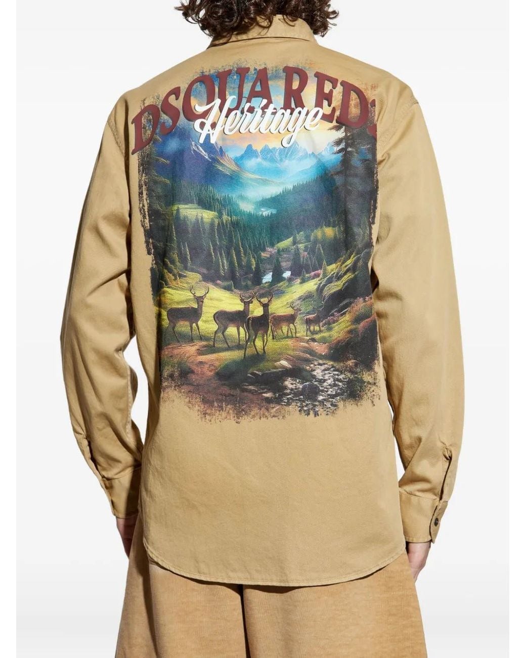 DSquared² Natural Double-Pockets Landscape Shirt Jacket for men