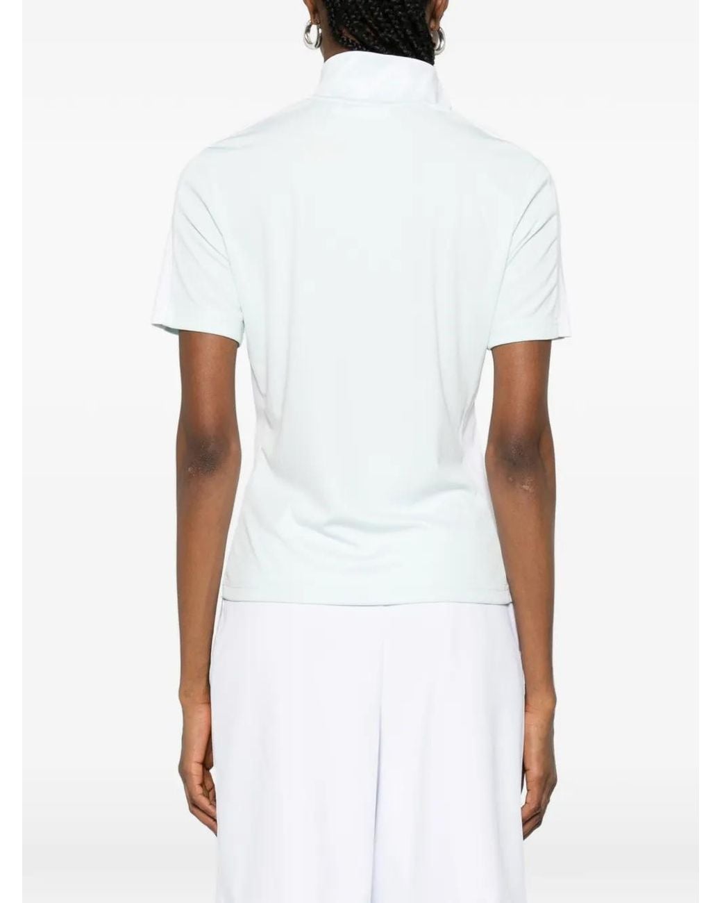 J.Lindeberg White Button Panelled Polo Top