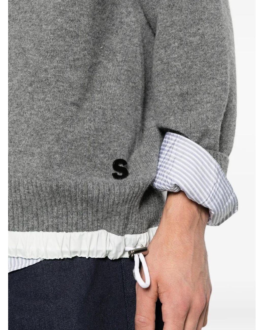 Sacai Pullover Mit Logo-Patch in Gray für Herren