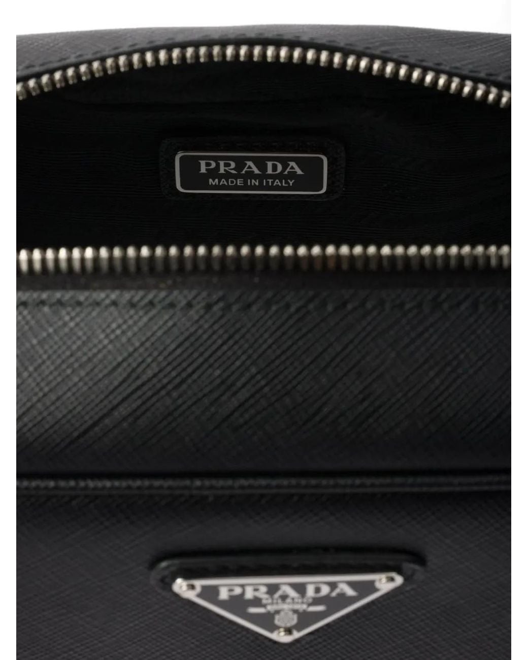 Prada Black Saffiano Leather Clutch Bag for men