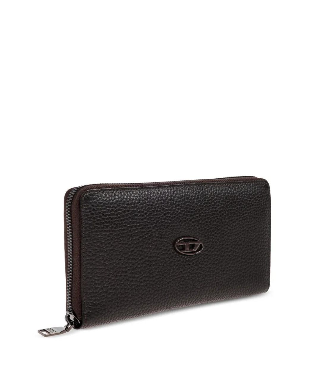 DIESEL Black Logo Zip Wallet for men