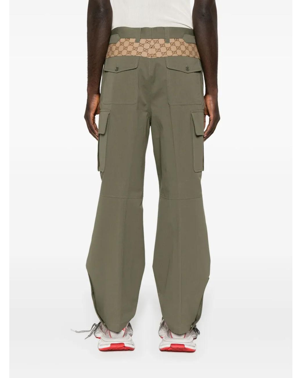 Gucci Mid Waist Cargo Broek Met Vlakken in het Green voor heren