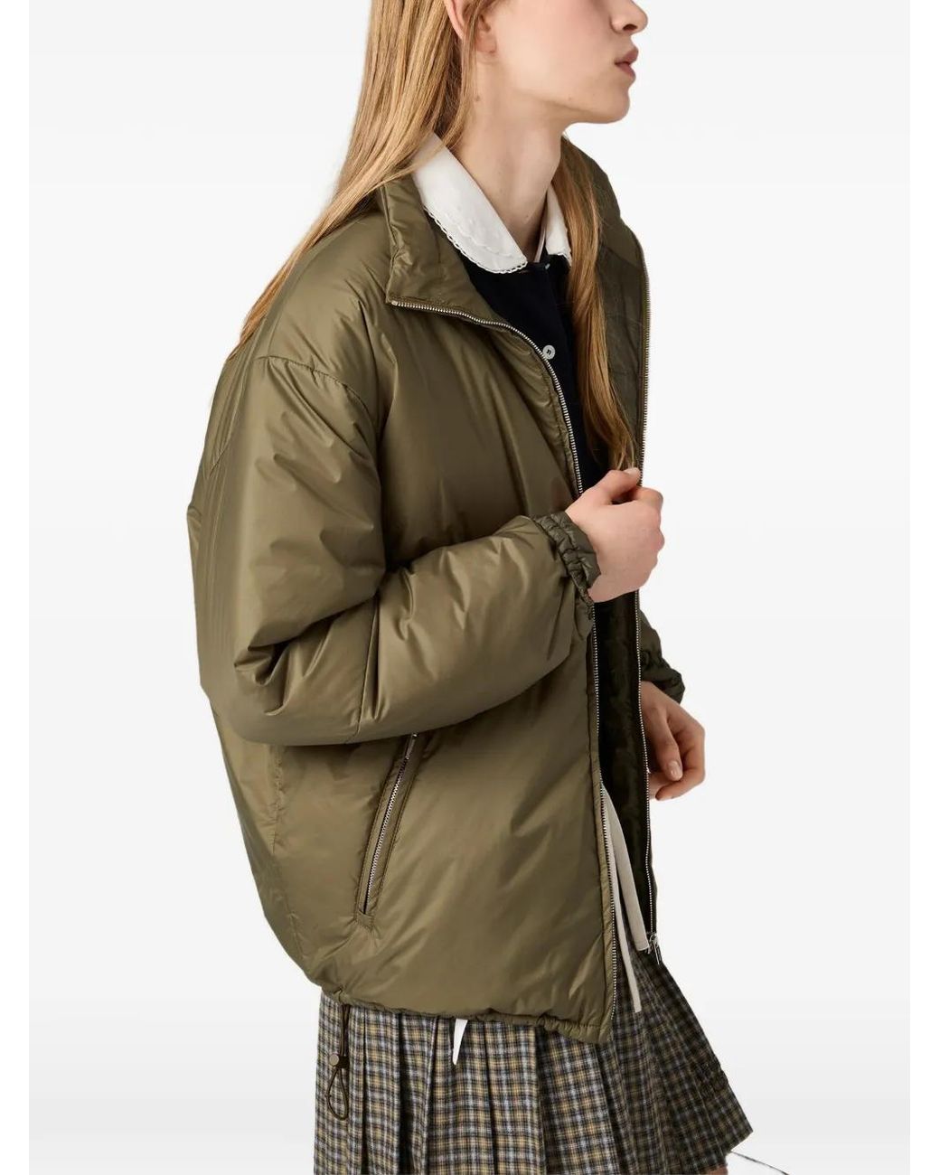 Miu Miu Green Medium-Weight Ripstop Down Jacket