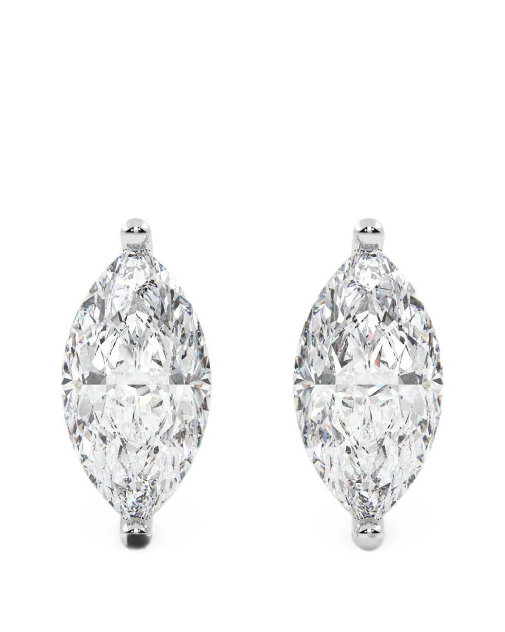 Diamond Essentials White Boucles D'Oreilles Serties De Diamants De Synthèse