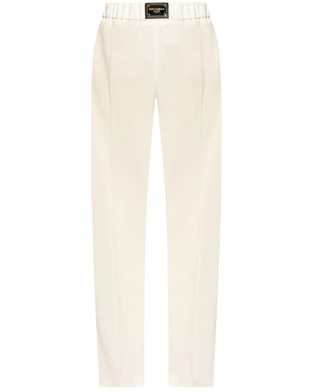 Dolce & Gabbana White High-Waisted Pants