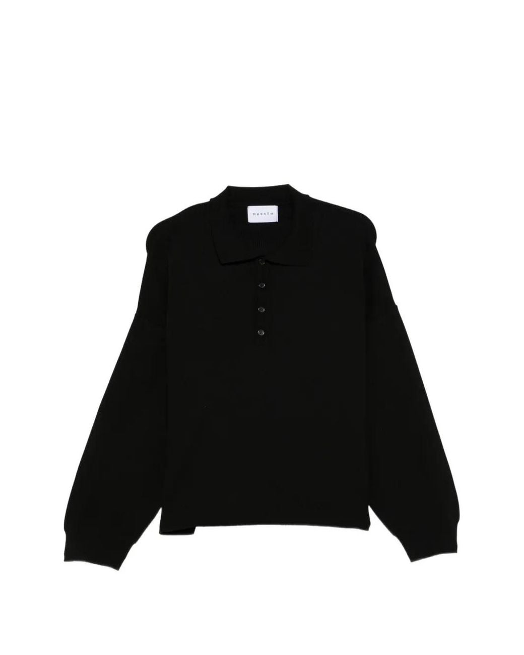 MARSĒM Black Cropped Polo Shirt for men