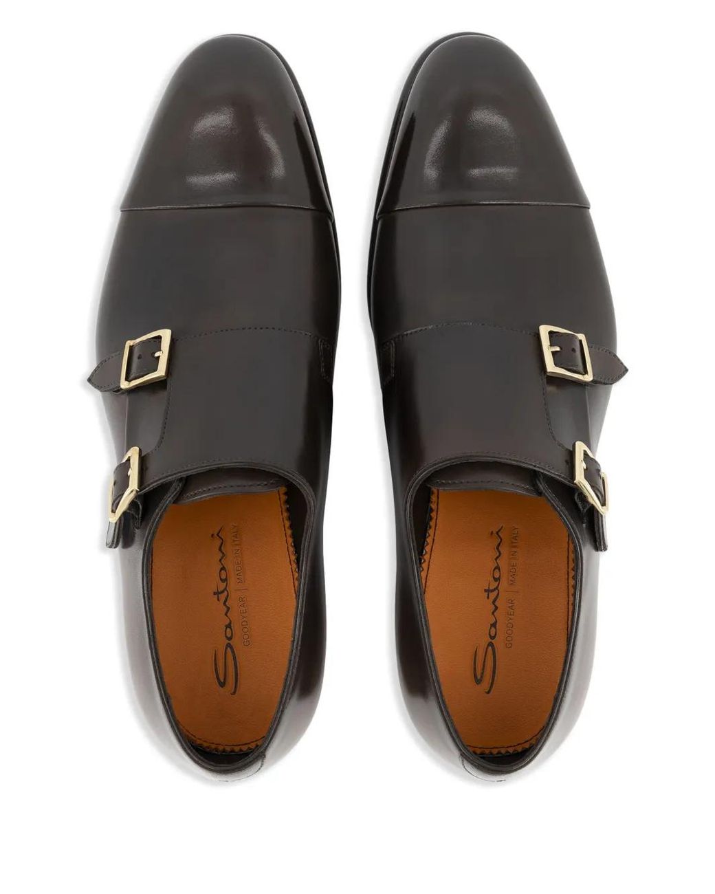 Santoni Gray Monk Strap Shoes for men