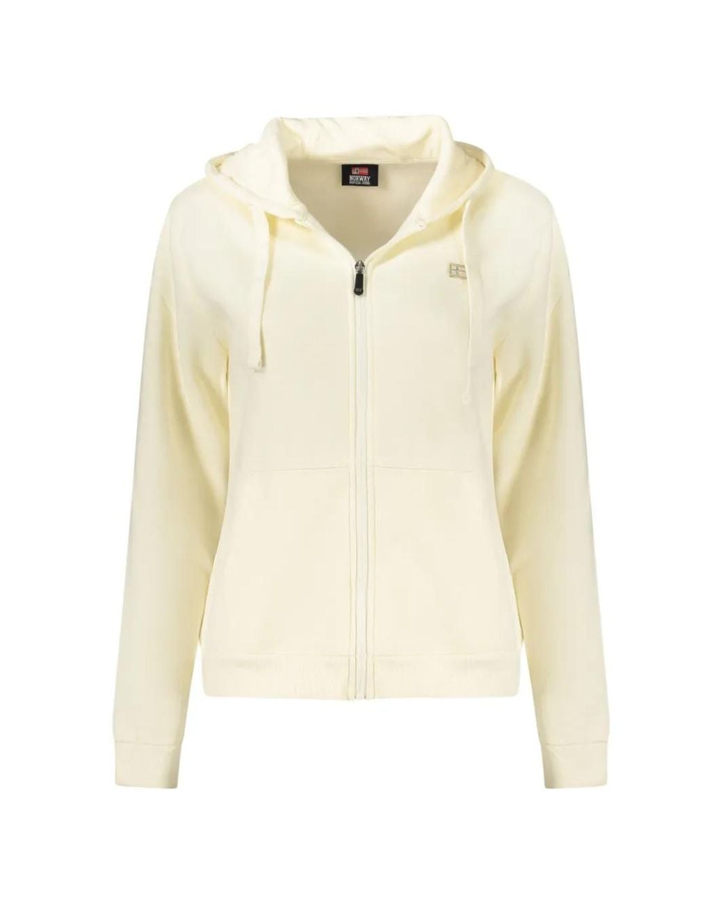Norway 1963 White Logo-Patch Zip-Up Hoodie