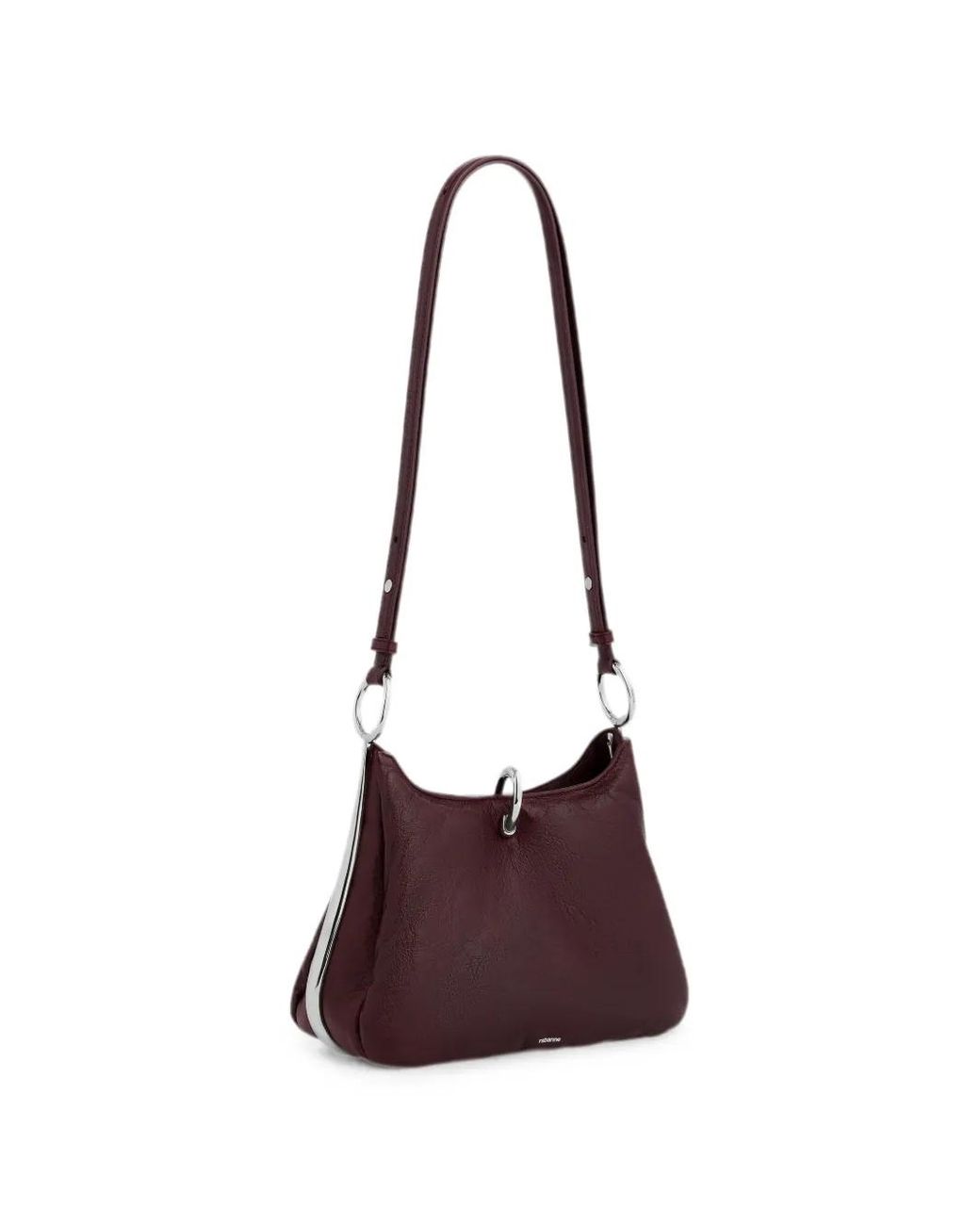Rabanne White Medium Ring Leather Shoulder Bag