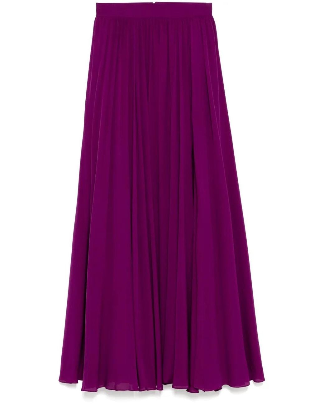 Elie Saab Purple Silk Maxi Skirt