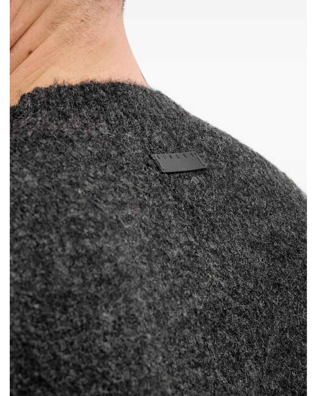 Sisley Black Bouclé-Knit Sweater for men